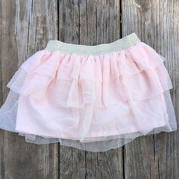 Carter's Other - Carter's 18 Month Pink Ruffled Tutu With Gold Glitter Waist